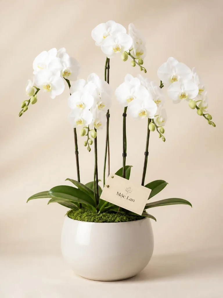 Lẵng hoa mừng tân gia lan hồ điệp